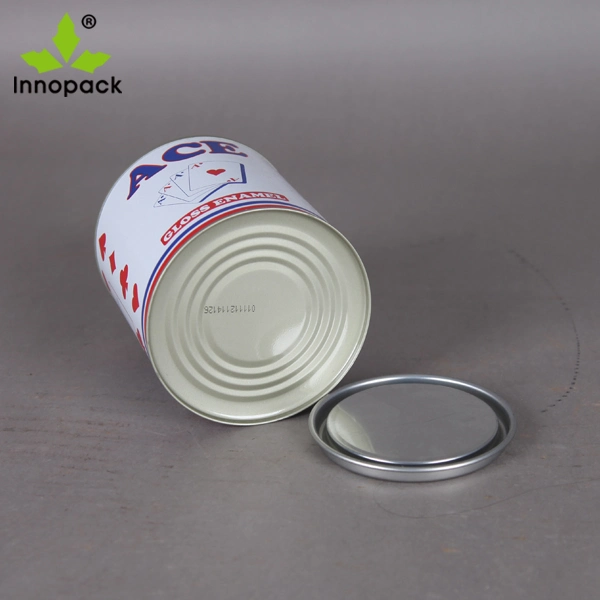 Printed 1liter Small Mini Round Metal Tin Can with Lid