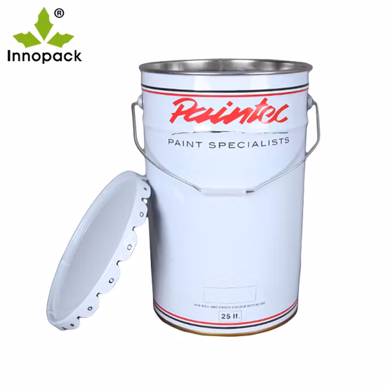 Металлическое ведро/бочка емкостью 5 галлонов с крышкой Reike. Круглое металлическое ведро для краски на 25 л.